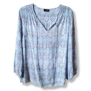 Crosby Women Tunic Top Blouse L Boho Casual Breezy Coastal Relaxed Lightweight